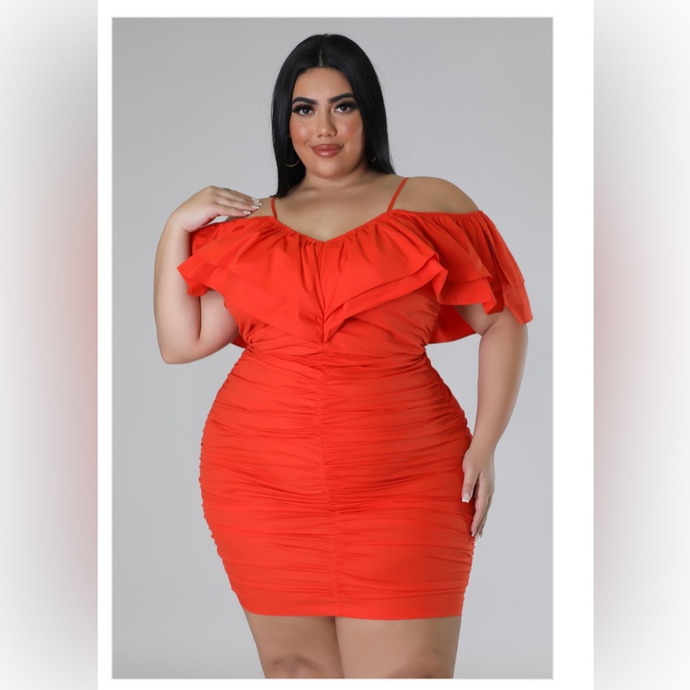 Plus size off shoulder dress